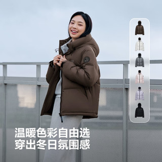波司登（BOSIDENG）25羽绒服男女同款运动系列短款连帽百搭加厚年轻时尚外套 暮秋褐7E16-趋势 M 165/88A 体重约110-120斤