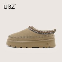UBZ 2025年感恩回馈女鞋冬季雪地靴女加绒保暖棉鞋短靴子清仓 ULA6231W卡其 35