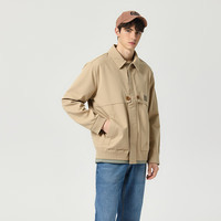 CAT 简约休闲 男士风衣式夹克  卡其色 XL