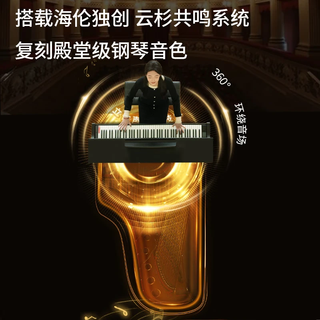 海伦电钢琴H301i奢雅黑 逐级重锤88键AI智能数码家用成人初学考级