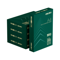 得力 辉铂A4打印纸 80g500张*5包一箱 双面加厚 顺滑打印复印纸 整箱2500张7