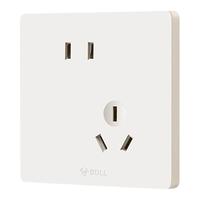 公牛 官方旗舰店奶油风空调16A开关插座五孔面板肤感哑光g12米绒白