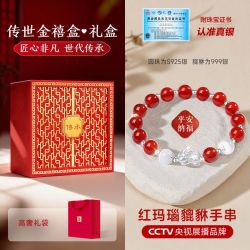 东方佳人 天然玛瑙纯银手链纯银貔貅手串红玛瑙女生生日礼物