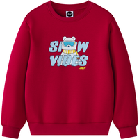 361°童装男童加厚套头卫衣2024年冬季通码上衣 青阳红 120cm