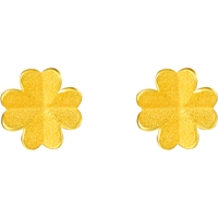 ZHOU LIU FU 周六福 AA096009 四叶草足金耳钉 0.7g