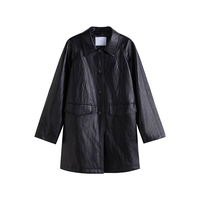 自巧小个子新复古回潮黑色pu皮衣外套女设计感2024秋季夹克上衣 沉砂白 XXS (1码)