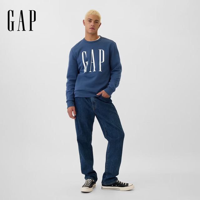 今日必买：Gap 男女同款 logo印花加绒圆领卫衣 542214