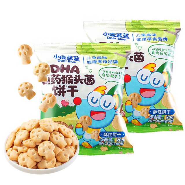 小鹿蓝蓝 DHA山药猴头菌饼干高钙猴菇芡实茯苓磨牙棒 DHA山药猴头菌饼干20g*2
