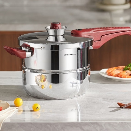 今日必买：凌丰 不锈钢防爆压力锅 燃气电磁炉通用 6L