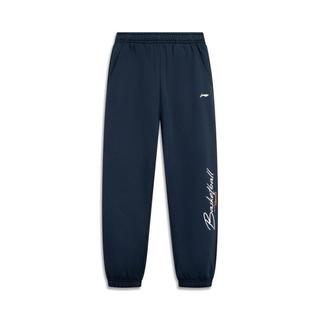 李宁 LI-NING 【加绒保暖】儿童运动裤子男大童束脚加绒保暖宽松长裤卫裤