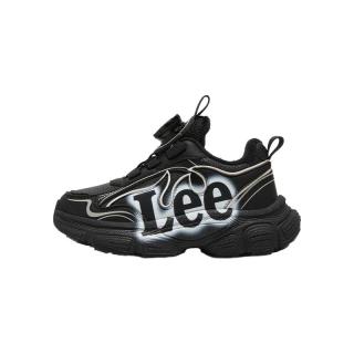 LEE KIDS童鞋2025秋冬季加绒儿童运动鞋女童跑步鞋男大童耐磨休闲老爹鞋 黑色【加绒】 32 【内长20.6cm适合脚长19.6-20.1cm】