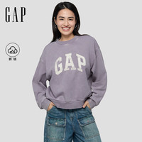 GAP女装2025秋季印花logo宽松蝙蝠袖抓绒圆领卫衣上衣792502 淡紫色 L (170/92A)亚洲尺码
