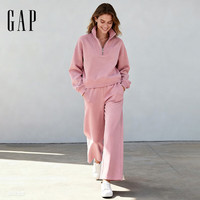 Gap 女装2025秋季运动微宽松半拉链抓绒立领卫衣美版800447