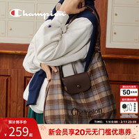 Champion 冠军 大容量通勤女单肩斜挎双肩多功能包 棕色