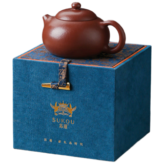 苏蔻 宜兴朱荧霞《文旦壶》原矿朱泥紫砂壶纯手工礼盒装新年