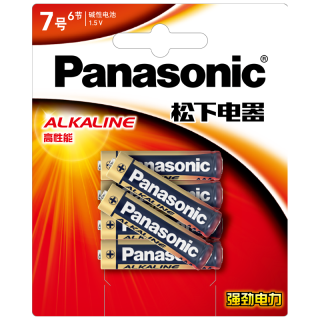 Panasonic 7号碱性电池 1.5V 6粒装 LR03BCH/6B+LR03BCH/2MB