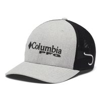 哥伦比亚（Columbia） 男女通用网眼棒球帽 纯棉透气 钓鱼户外运动 字母印花 Cool Grey Heather/Black Small-Medium