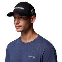 哥伦比亚（Columbia） 男女通用网眼棒球帽 纯棉透气 钓鱼户外运动 字母印花 黑色 小号-中号