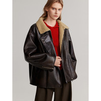 ELLE 女士加绒皮衣外套 2024冬季机车风