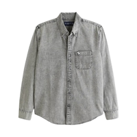 Abercrombie & Fitch 男装 24春夏新款美式复古休闲外套小麋鹿牛仔布衬衫356812-1 浅灰色 S (175/92A)