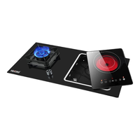 黑狗（HEIGOO） HL-DQ-10B 电气两用灶具 左气右电 嵌入式 天然气 黑色