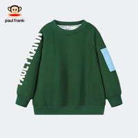 大嘴猴 童装儿童卫衣2025秋冬款男女童宽松舒适休闲中大童圆领运动外套 141B墨绿 110