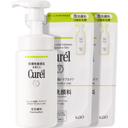 珂润 Curel）氨基酸洗面奶温和清洁敏感肌男女京东自营 控油保湿洁面泡沫410ml