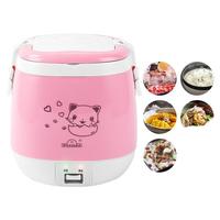  OUSHIBA/欧之宝 CFXBOB-JX4-30 便携 迷你电饭煲+餐具+汤勺+蒸盘+饭勺+量杯  粉红色 1.5L