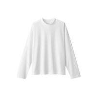 無印良品 MUJI女式 天竺织 长袖T恤 打底衫女款内搭 多巴胺 BB2ODA4S 白色 M (160/84A)