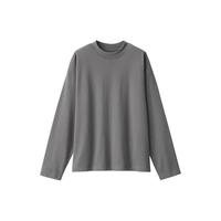 無印良品 MUJI（無印良品 ）女式 天竺织 长袖T恤 打底衫女款内搭 多巴胺 BB2ODA4S 烟熏棕色 XS(150/76A)