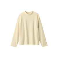無印良品 MUJI女式 天竺织 长袖T恤 打底衫女款内搭 多巴胺 BB2ODA4S 奶油色 S (150/76A)