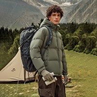 坦博尔冬季男装羽绒服短款连帽款加厚时尚防风面包服户外保暖外套 9368深铬绿 185/100A