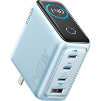 Anker 140W快充 充电器套装 Type-C+USB-A口 线充套装 蓝色 140W
