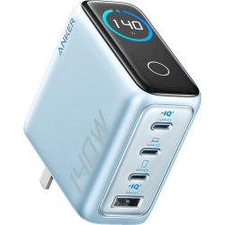 Anker 140W快充 充电器套装  Type-C+USB-A口 线充套装 蓝色 140W
