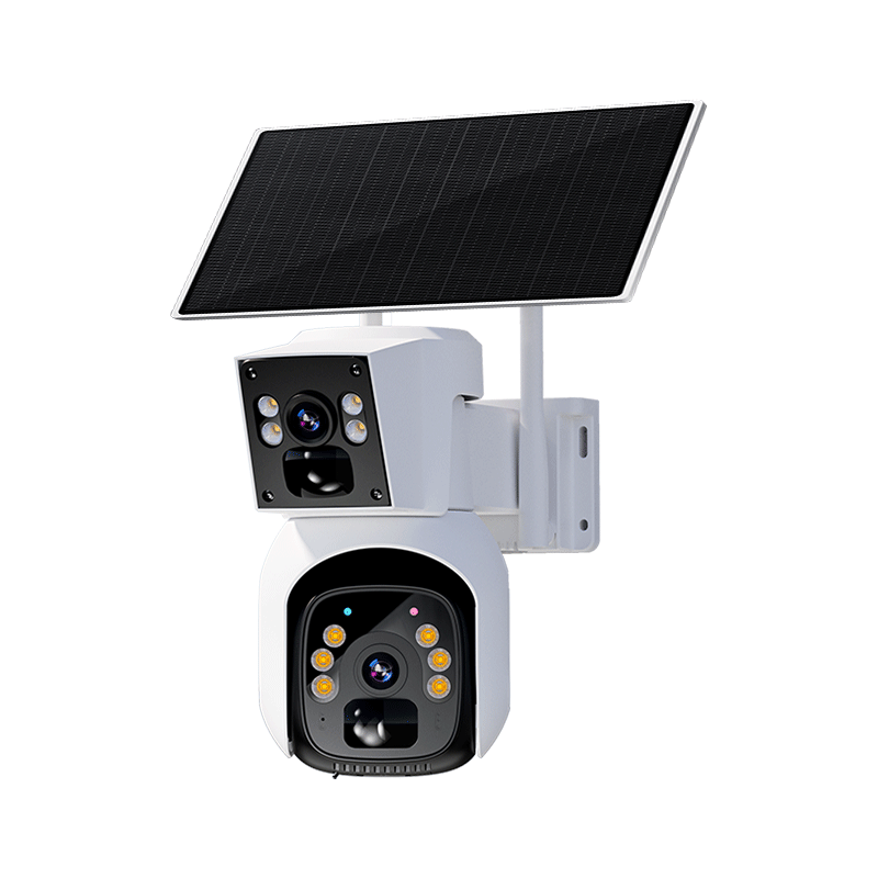  EAKUN 防水 太阳能监控摄像头+4G双摄+30天录像回看  64GB