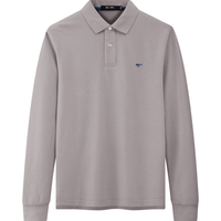 七匹狼长袖T恤男士【固色耐洗】纯棉小狼标翻领商务休闲POLO上衣服男 170/88A/L 003(中灰)