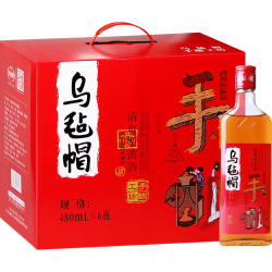 乌毡帽 绍兴工艺 手酿工坊480ml*6瓶装清爽黄酒花雕酒加饭整箱老酒