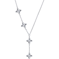 六福珠宝新年 铂金项链闪耀四叶草铂950时尚Y字链 计价 约7.92克