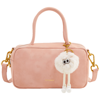 天美意（TEENMIX）女包包2023新牛皮单肩包简约手提斜挎包女女生女友 粉色【2024】