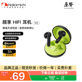 Nakamichi中道半入耳式音乐蓝牙耳机立体环绕音效真无线蓝牙耳机W30