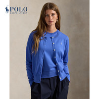 Polo Ralph Lauren 拉夫劳伦 女装 26春修身版圆领针织开襟衫RL27584 400-蓝色 S