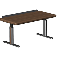 9am电动升降桌Pesk Master大师款北美黑胡桃实木+抽屉+电源盒1.4m