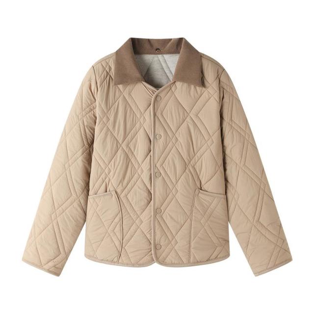 茵曼 时尚棱格拼接棉衣女25年冬季高级感休闲保暖外套女