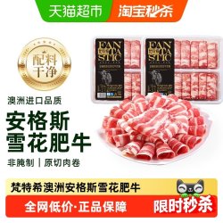 VANTSY 梵特希 澳洲进口安格斯雪花肥牛卷 100g*3+30g*2