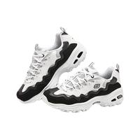 斯凯奇（Skechers）秋季女子黑白拼色老爹鞋休闲高回弹运动鞋蕾丝跑步熊猫鞋149792 白色/黑色/WBK 36