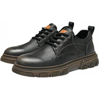 海澜之家（HLA）男鞋耐磨工装鞋男户外休闲皮鞋 卡其色 40