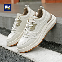 海澜之家（HLA）男鞋厚底时尚拼接休闲鞋男舒适柔软百搭鞋子 米色 41