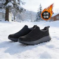 奥康 休闲日常老人鞋脚感舒适套脚设计加绒棉鞋健步鞋