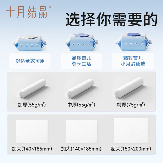 十月结晶 婴儿湿巾80抽*5包