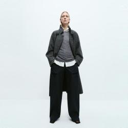 edition 毛呢大衣女冬季复古格纹英伦风大翻领羊毛呢外套
